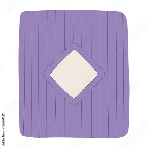 Cute blanket, bed cover, futon, duvet, comforter, isolated on transparent background. Hand drawn flat vector illustration. Night, bed time, sleeping, kid print design, clip art element