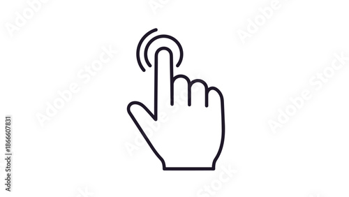 Finger Tap Icon Hand Cursor Click Gesture Symbol for UI/UX.