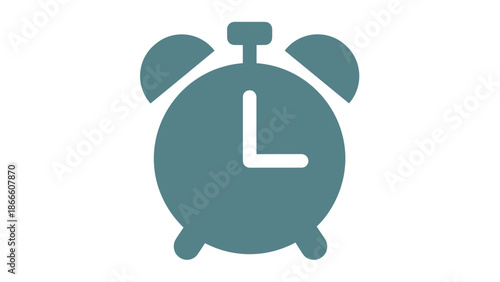 Alarm Clock Icon - Flat Time Symbol Minimalist Wake Up Reminder Deadline Management.