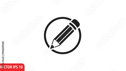 Pencil Edit Icon - Writing Editing Creating Document Symbol.