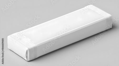 Stack of white plastic plates on gray background