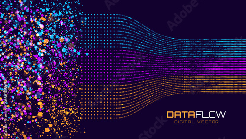 Neural Network Artificial Intelligence Business Analytics. Big Data. Technology Data Science Machine Learning Concept. Querying Analyzing Visualizing Complex Information Chart. Vector Illustration.