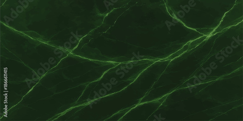 Seamless green abstract background featuring electric blue lightning particles and liquid wave ripples in a fractal motion design