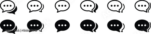 Various speech bubbles with dots for conversation or discussion design
