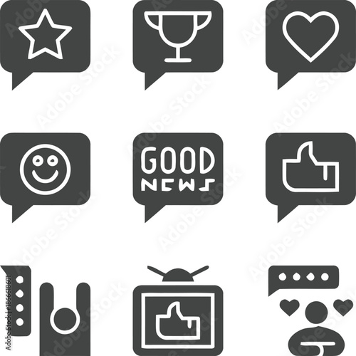 Social Media Feedback and Engagement Icons Set