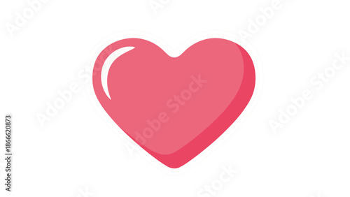 Cute pink heart illustration symbolizing love and affection
