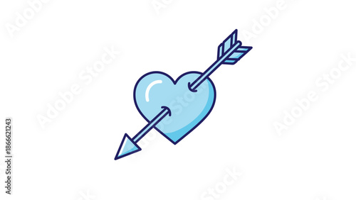 Heart with arrow symbol representing love and romance themes