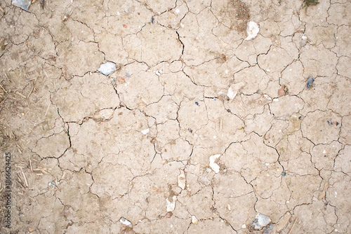Climate chance concept - dry, cracked, pale soil