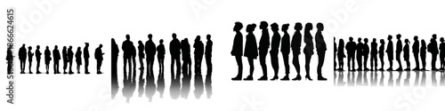 Human Silhouette People Group Illustration Representing Crowd, Teamwork, Diversity, Society, Business Community, Social Interaction and Professional Concept Design