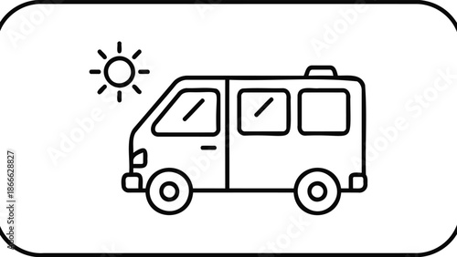 Camper van on a sunny day, perfect for outdoor adventures and travel