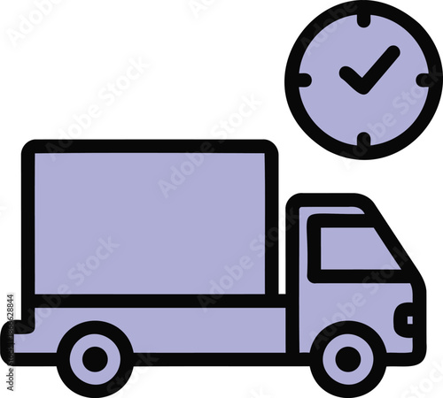 Efficient and rapid delivery service icon illustrating prompt shipping and reliable transportation of goods to customers