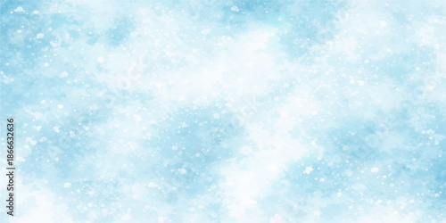 An abstract blue winter background featuring a decorative pattern of icy snowflakes and glowing stars for a festive Christmas and New Year celebration season illustration