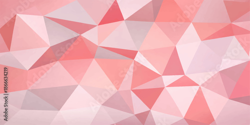 Seamless pink and colorful mosaic vector illustration featuring an abstract geometric triangle pattern and diamond shapes for a retro style web backdrop and decorative wallpaper design