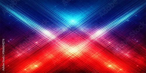 An artistic digital wallpaper featuring a bright rainbow vector pattern with glowing lines and a colorful motion blur texture over a blue and pink abstract space backdrop