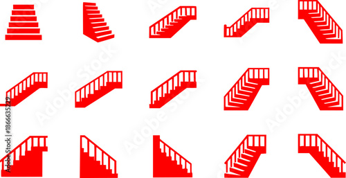 Stair vector icon silhouette black color
