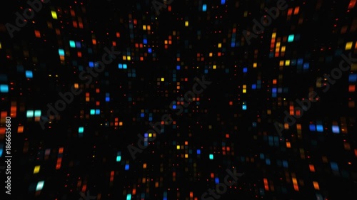 Colorful Blinking Pixels Flickering Grid with Neon Particles Abstract Digital Glitch Background Seamless Loop Animation