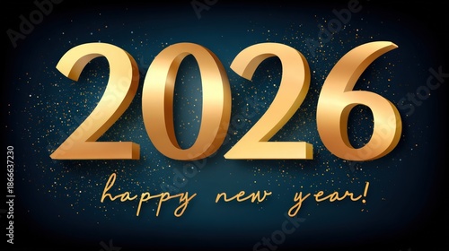 2026 happy new year golden numbers celebration