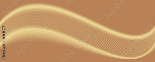 Abstract gold lines background with light effects. vecto. modern