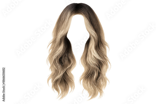 Wallpaper Mural Blonde wavy hairstyle wig with transparent background for designers. Torontodigital.ca