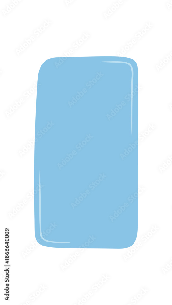 Fototapeta premium Fluid blue hand drawn shape forms a quote icon with organic blob outline. Rectangle speech textbox style with message background and subtle handdrawn look. Modern abstract communication element.
