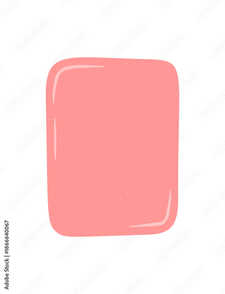 Fototapeta premium Hand drawn fluid rectangle frame template with abstract soft pink box. Creative frame and text box with modern fluid banner look. Use as mockup or background element for card, cover or invitation.