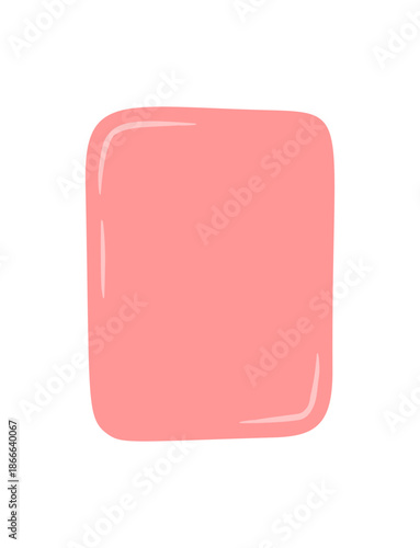 Hand drawn fluid rectangle frame template with abstract soft pink box. Creative frame and text box with modern fluid banner look. Use as mockup or background element for card, cover or invitation.