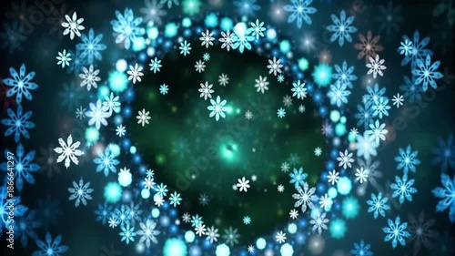 Wallpaper Mural Dynamic Blue Snowflakes and Shimmering Bokeh Lights Abstract Winter Holiday Loop Video Background Torontodigital.ca