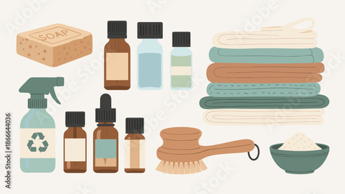 A stylized illustration of a bottle with a recycling symbol, conveying eco-friendliness and sustainability, ideal for environmental and conservation t