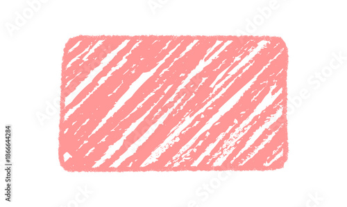 Organic chalk quote box with rough texture in diagonal rectangle. Pink background forms a hand drawn frame with unique sketch and organic shape, ideal for abstract concepts or art design.