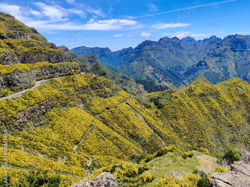 beautiful mountain landscape on the island of Madeira in Portugal