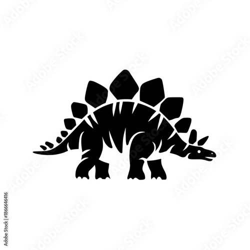 Stegosaurus Dinosaur Silhouette Icon Vector Illustration