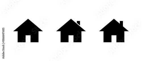 Home and house icon set in generic design. Real estate, residence, and property symbol