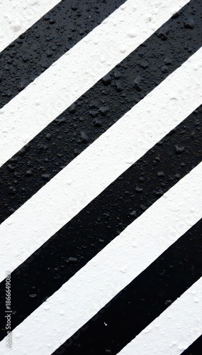 Wallpaper Mural Striped black and white painted wall, close-up, detail, clean Torontodigital.ca