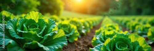 Wallpaper Mural Sunlit kale patch, mature plants ready for picking, rich, agriculture, field Torontodigital.ca