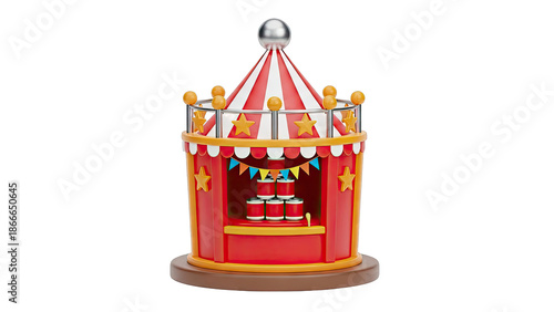 3D Render of a Carnival Game Booth