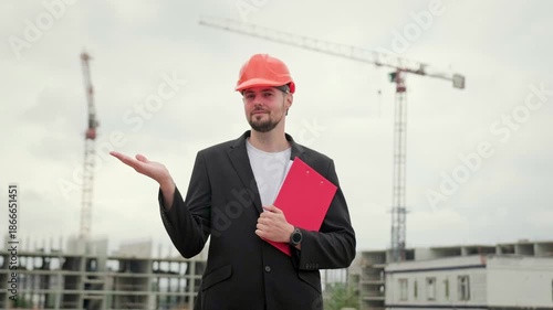 Portrait of professional man working at construction site