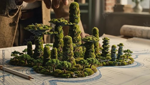 Crafting a Miniature Fantasy Landscape - Detailed Model Making Process.