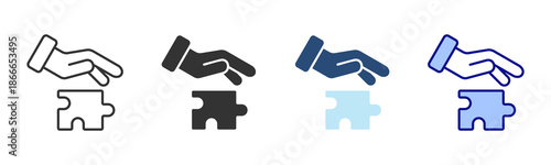 Problem Solving Icon Set. Designed In Multi Style