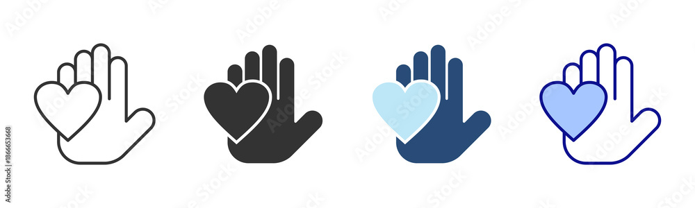 Obraz premium Volunteering Icon Set. Designed In Multi Style