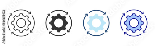 Process Management Icon Set. Designed In Multi Style