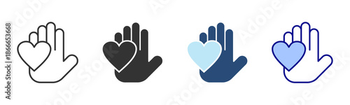 Volunteering Icon Set. Designed In Multi Style
