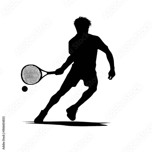 Badminton player silhouette vector