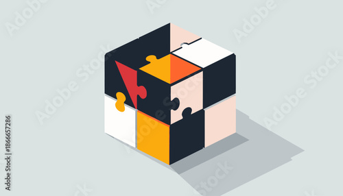 Jigsaw Puzzle Cube, Problem Solving Concept