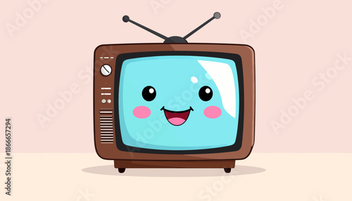 Cute Cartoon TV Character with a Smile