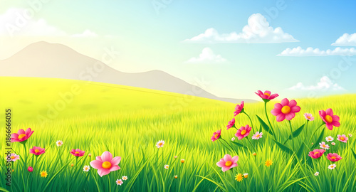 mountains, mountain, landscape, grass, green, meadow, pasture, field, rolling, hills, valley, blue, sky, cloud, clouds, horizon, nature, outdoor, scenery, scenic, peaceful, calm, serene, fresh, clean,