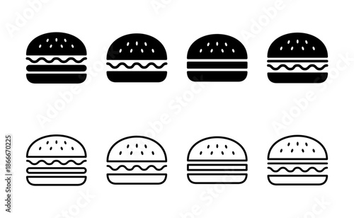 Burger icon vector. burger sign and symbol. hamburger