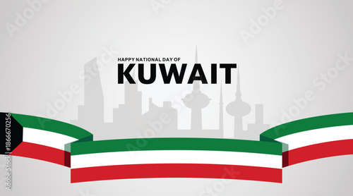 Kuwait National Day Vector Illustration. Celebration 25-26 February