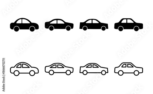 Car icon vector. car sign and symbol. small sedan