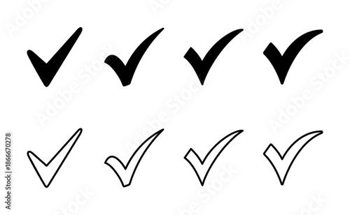 Check mark icon vector. Tick mark sign and symbol