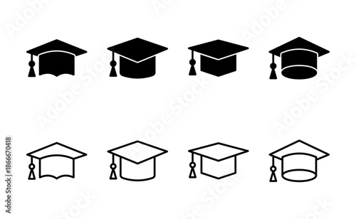 Education icon vector. Graduation cap sign and symbol. Graduate. Students cap